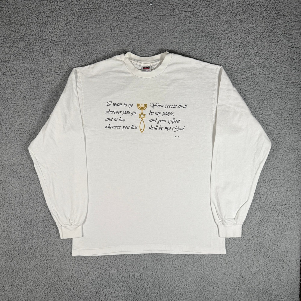 Vintage Christian Ruth 1.16 Bible Verse T Shirt Size XL Religious Tee